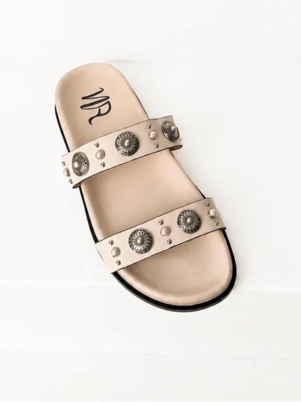 Not Rated Double-strap Stud Slide Sandal in Nude